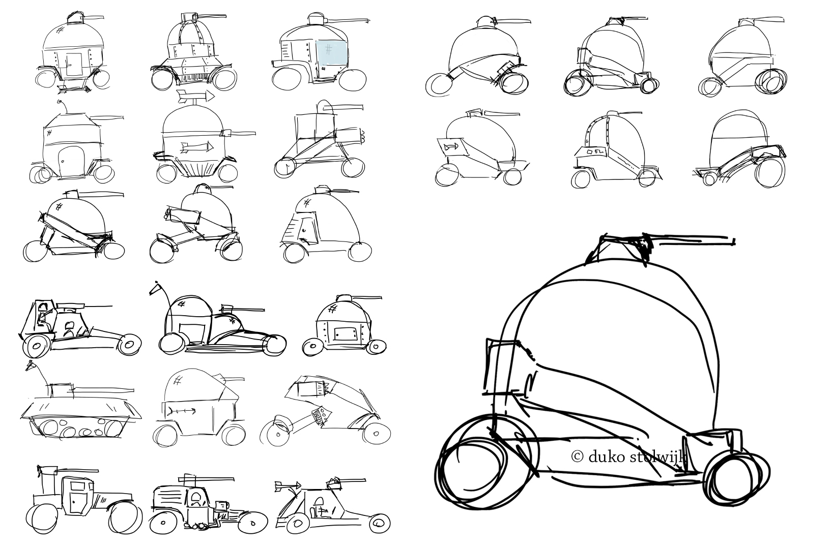 quick sketches of the dune buggy.